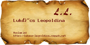Lukács Leopoldina névjegykártya
